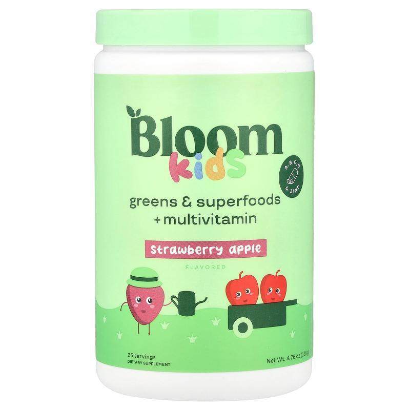 Bloom,儿童，Greens &amp;amp; Superfoods + 多维生素，草莓