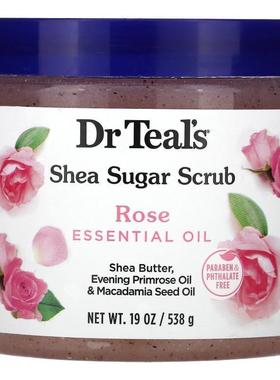 Dr. Teals,乳木果糖磨砂膏，玫瑰精油，19 盎司（538 克）