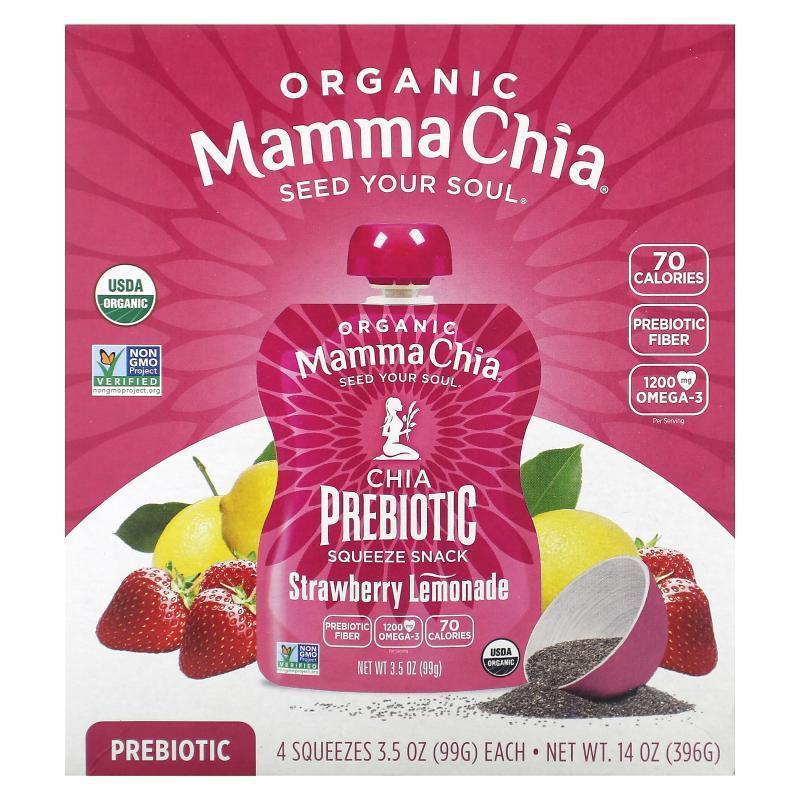 妈妈奇亚籽,Organic Chia Prebiotic Squeeze Snack, Strawberry
