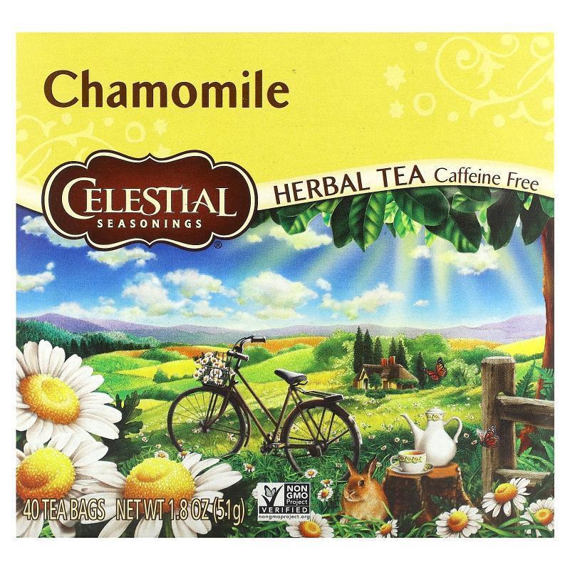 斯乐,Herbal Tea, Chamomile, Caffeine Free, 40 Tea Bags 1.8 o