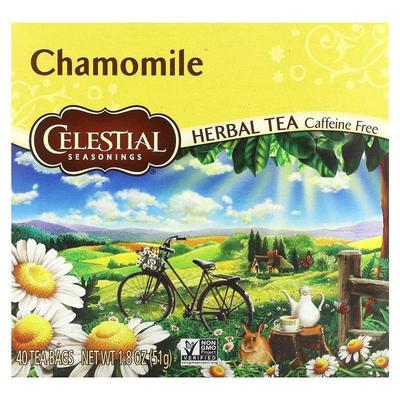 斯乐,Herbal Tea, Chamomile, Caffeine Free, 40 Tea Bags 1.8 o