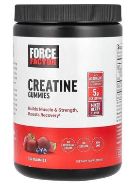 Force Factor,Creatine Gummies, Mixed Berry, 5 g, 150 Gummies