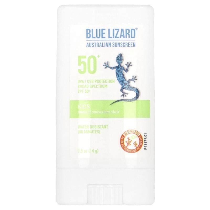 澳洲蓝蜥蜴,儿童矿物防晒棒，SPF 50+，0.5盎司（14克）