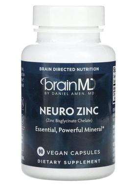 BrainMD,Neuro Zinc (Zinc Bisglycinate Chelate), 90 Vegan Cap