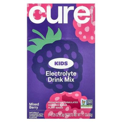Cure Hydration,Kids, Electrolyte Drink Mix, Mixed Berry, 6 P