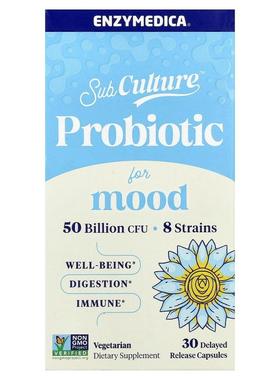 Enzymedica,SubCulture™ Probiotic For Mood, 30 Delayed Releas