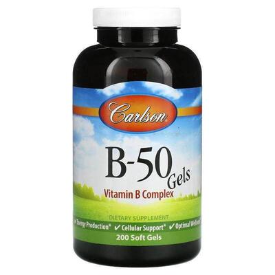 Carlson,B-50 凝胶，维生素 B 复合物，200 粒软凝胶