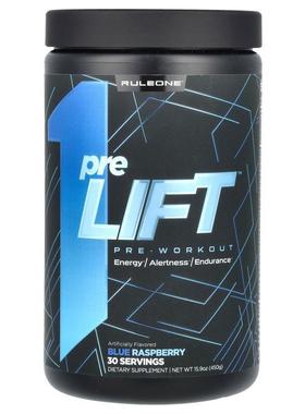 Rule One Proteins,preLIFT, Pre-Workout, Blue Raspberry, 15.9