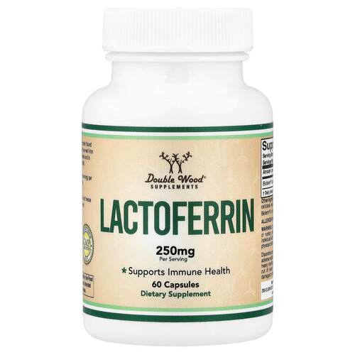 Double Wood Supplements,Lactoferrin, 60 Capsules (125 mg per