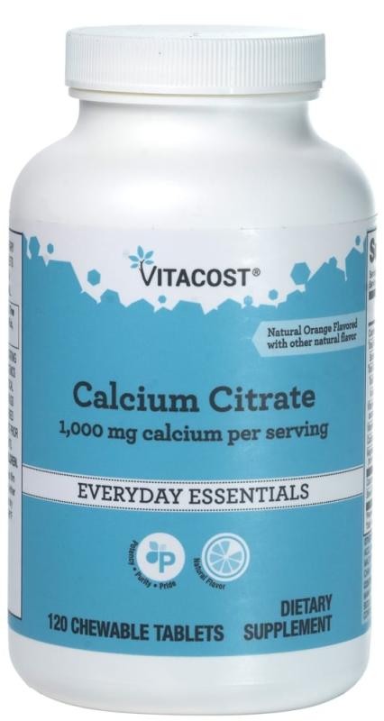 Vitacost,Calcium Citrate, Orange, 120 Chewable Tablets - 实物图