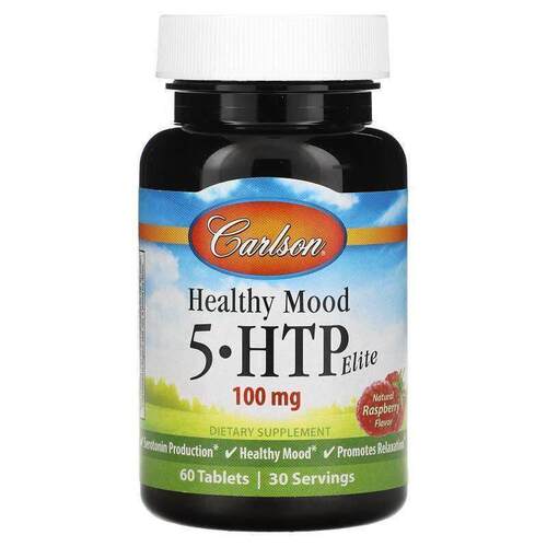 Carlson,Healthy Mood, 5-HTP Elite, Natural Raspberry, 50 mg,