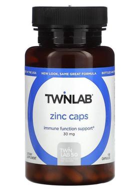 Twinlab,锌片，30毫克，100粒