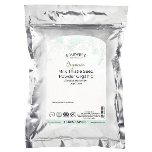 Starwest Botanicals,Organic Milk Thistle Seed Powder, 1 lb (