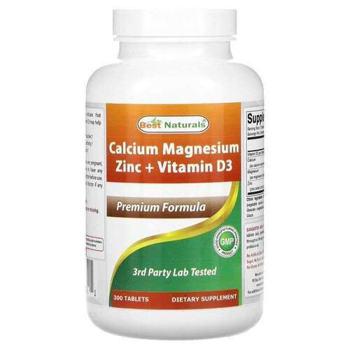 Best Naturals,Calcium Magnesium Zinc + Vitamin D3