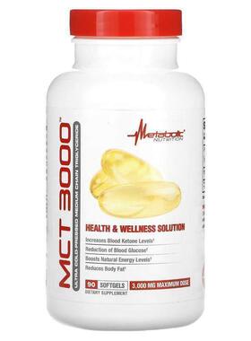 Metabolic Nutrition,MCT 3000, 1,000 mg, 90 Softgels