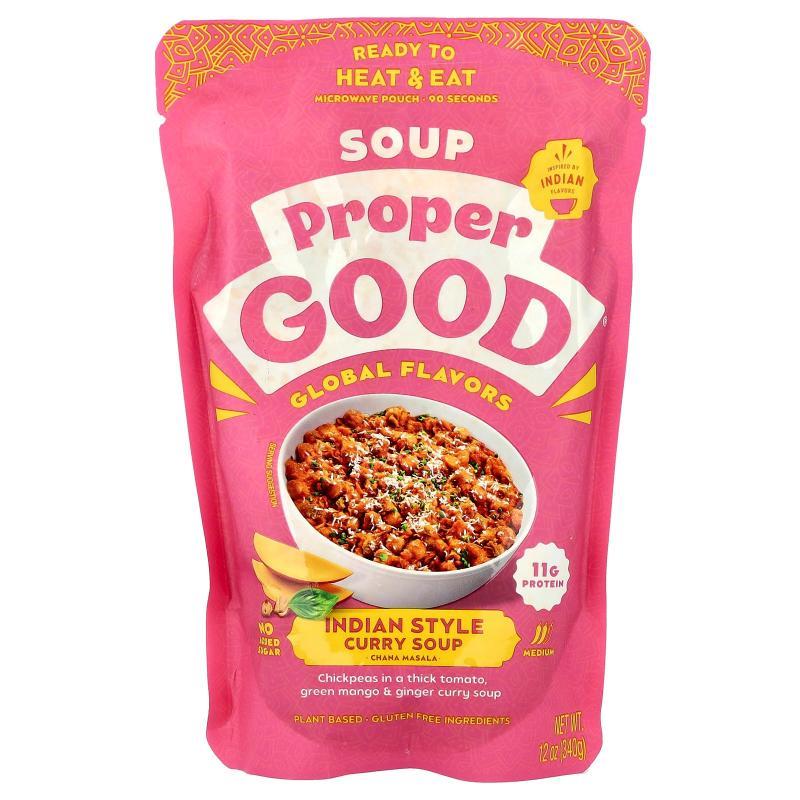 Proper Good, Inc,Indian Style Curry Soup, Chana Masala, Medi