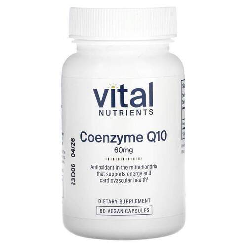 Vital Nutrients,Coenzyme Q10, 60 mg, 60 Vegan Capsules