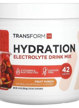 TransformHQ,Hydration, Electrolyte Drink Mix, Fruit Punch