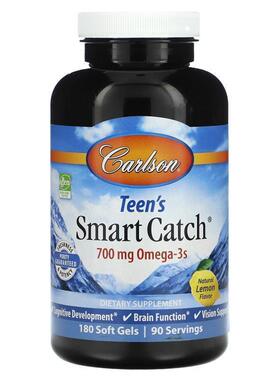 Carlson,Teen's Smart Catch，天然柠檬味，350 毫克，180 粒咀嚼