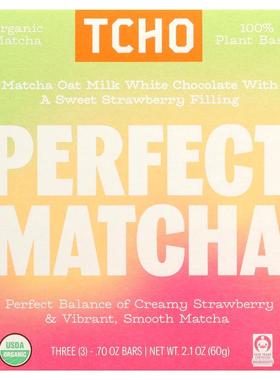 TCHO,Perfect Matcha, White Chocolate with Strawberry Filling