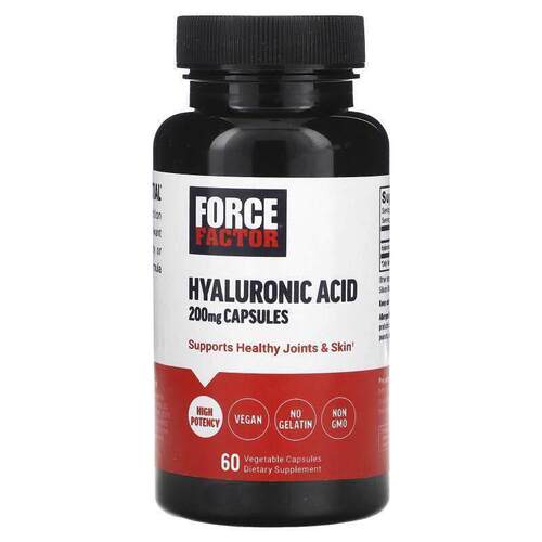 Force Factor,Hyaluronic Acid, 200 mg, 60 Vegetable Capsules