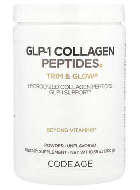 Codeage,GLP-1 Collagen Peptides, Trim & Glow®, Unflavore
