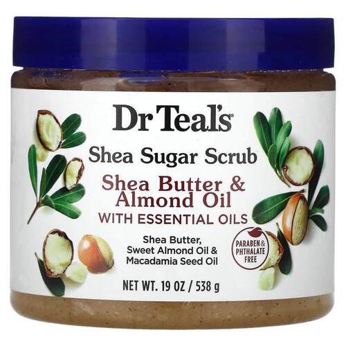 Dr. Teals,乳木果糖磨砂膏、乳木果油和巴旦木油与精油，19 盎司5