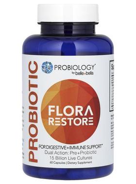 Belle+Bella,Probiotic, Flora Restore, 15 Billion Live Cultur