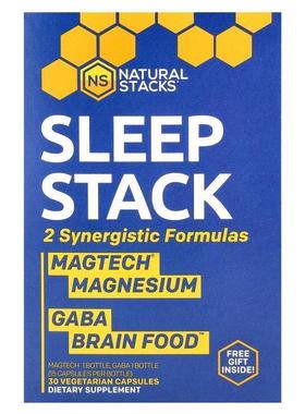 Natural Stacks,Sleep Stack 睡眠支持，2 瓶，每瓶含 15 粒素食