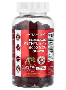 Vitamatic,Methyl B-12 Gummies, Sugar Free, Natural Cherry, 2