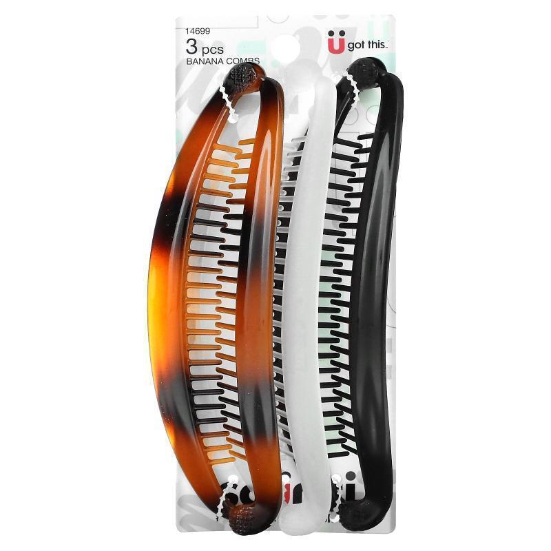 Scunci香蕉发夹色彩组合3枚