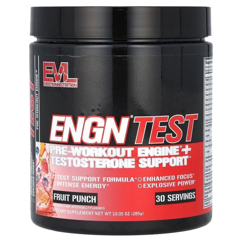EVL,ENGN TEST, Pre-Workout Engine + Testosterone Support, Fr
