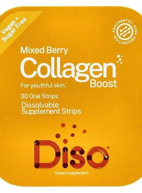 Diso,Collagen Boost, Mixed Berry, 30 Oral Strips