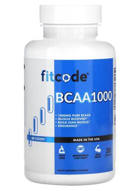 FITCODE,BCAA 1000，500 毫克，60 份