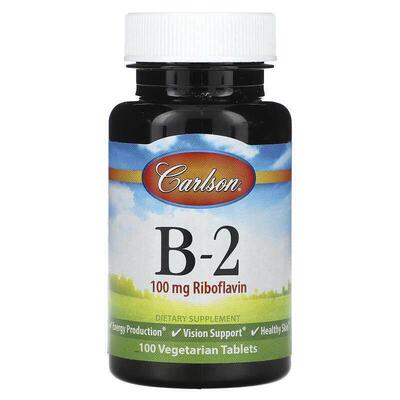 Carlson,Vitamin B-2, 100 mg, 100 Vegetarian Tablets