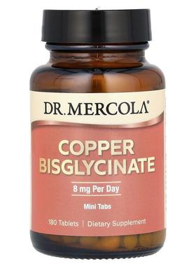 Mercola博士,Copper Bisglycinate, 8 mg, 180 Tablets