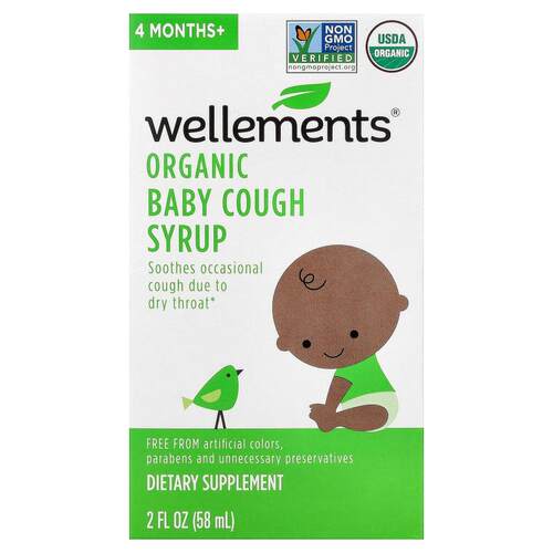 Wellements,Organic Baby Cough Syrup, 4 Months+, 2 fl oz (58