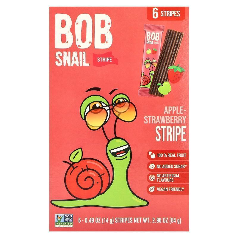 Bob Snail,Fruit Stripe, Apple-Black Currant, 6 Count, 0.49