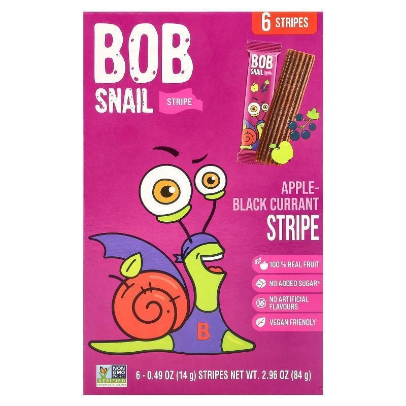 Bob Snail,Fruit Stripe, Apple-Raspberry, 6 Count, 0.49&a