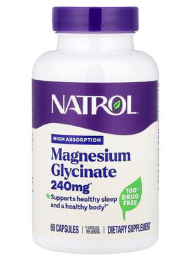 Natrol,Magnesium Glycinate, High Absorption, 240 mg, 60 Caps