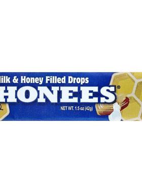 意大利Honees,Milk &amp; Honey Filled Drops, 1.5 oz (42 g