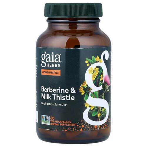 Gaia Herbs,Berberine & Milk Thistle, 60 Vegan Capsules