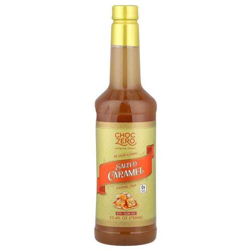 ChocZero,Premium Syrup, Salted Caramel, 25.4 fl oz (750 ml)