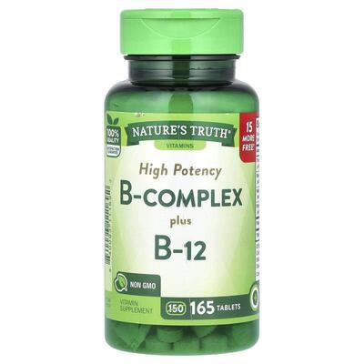 Nature's Truth,High Potency B-Complex Plus B-12, 165 Tablets