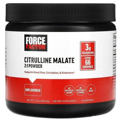 Force Factor,Citrulline Malate 2:1 Powder, Unflavored, 7.22