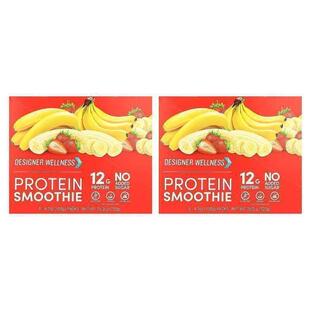 Designer Protein,Protein Smoothie, Strawberry Banana, 12 Pac
