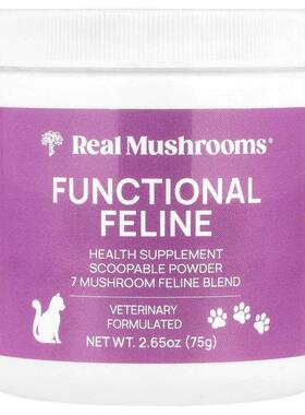 Real Mushrooms,Functional Feline，猫用，2.65 盎司（75 克）