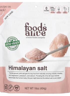 Foods Alive,Himalayan Salt, Fine Ground, 16 oz (454 g)