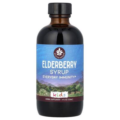 WishGarden Herbs,儿童接骨木糖浆，4 液量盎司（120 毫升）