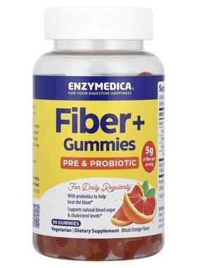Enzymedica,Fiber+ Gummies, Pre &amp;amp; Probiotic, Bloo
